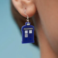 Mini Figs Shop -Mini Figs Shop Tardis Earrings In Ear