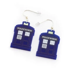 Police Box Earrings - Laser Cut Acrylic